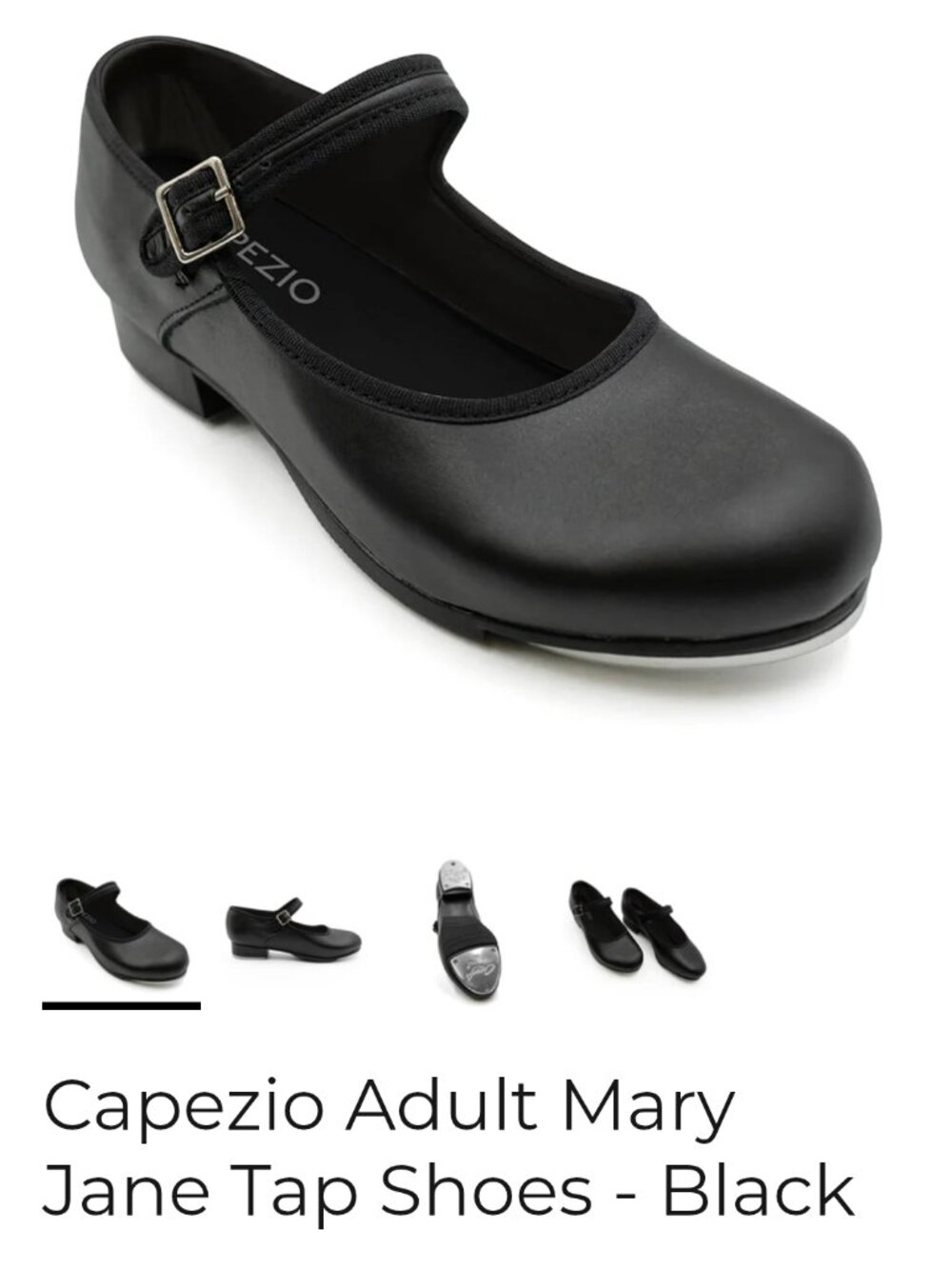 Capezio Black Mary Jane Tap Shoe with Buckle Strap